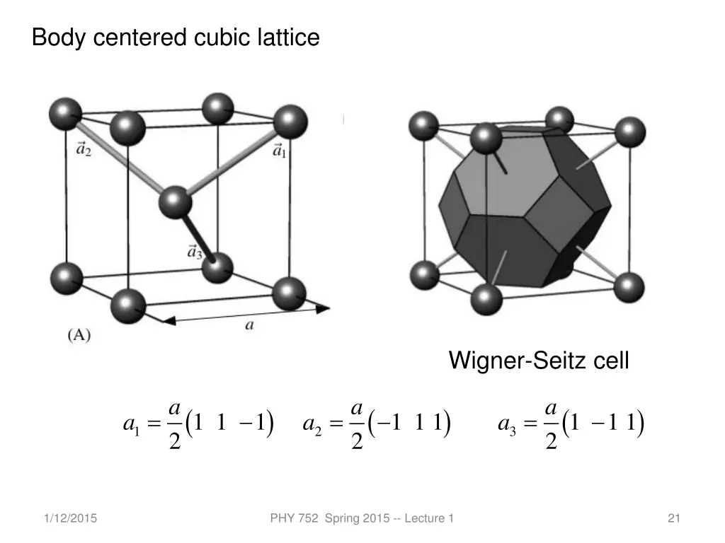 body centered cubic lattice