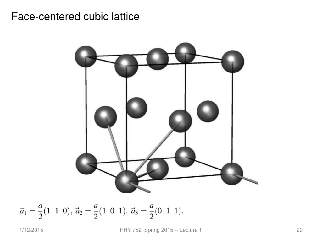 face centered cubic lattice