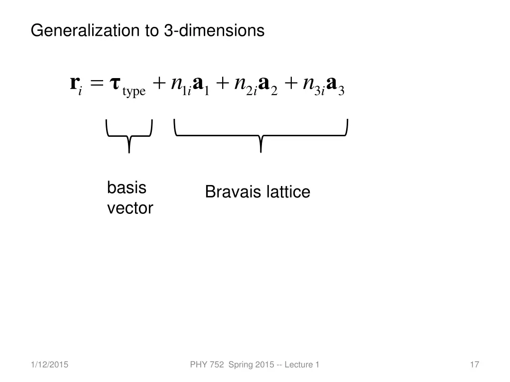 generalization to 3 dimensions