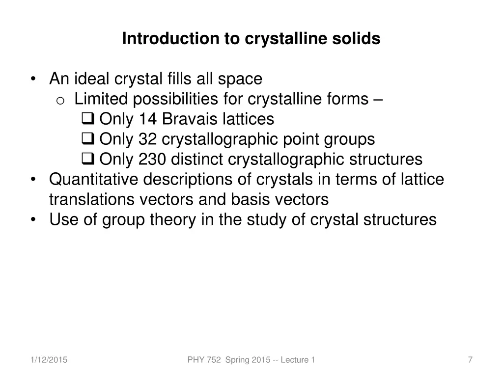 introduction to crystalline solids