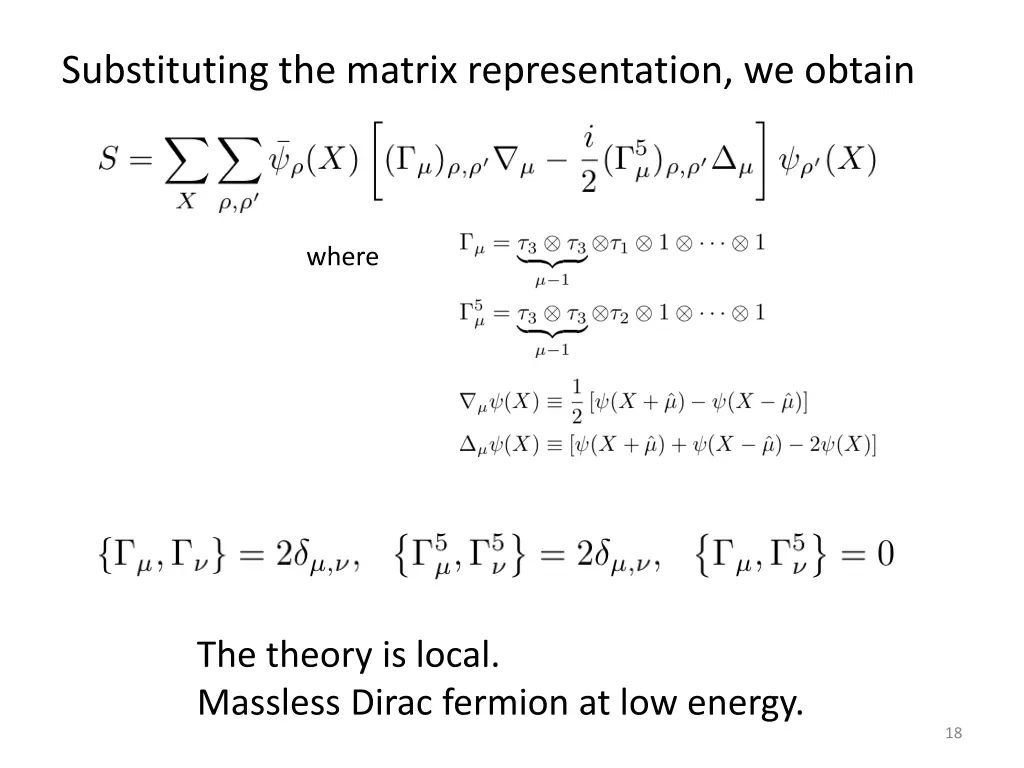substituting the matrix representation we obtain