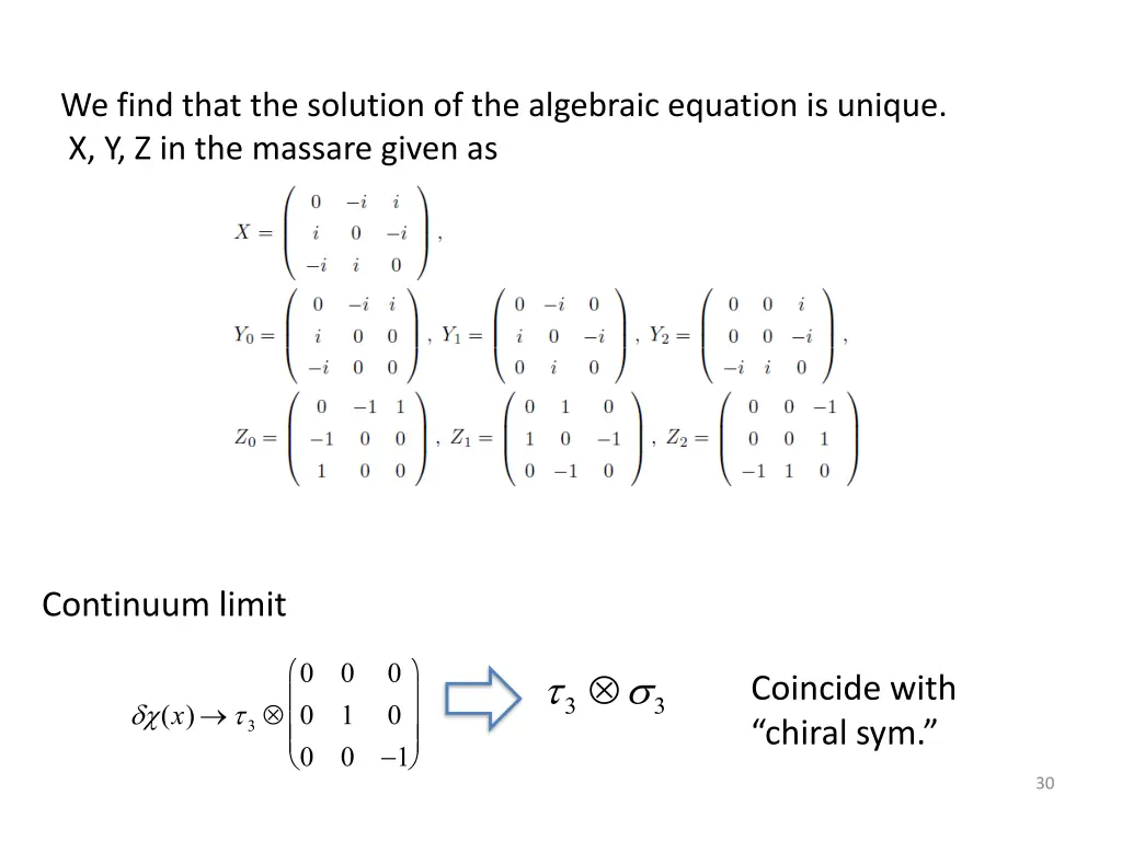 we find that the solution of the algebraic