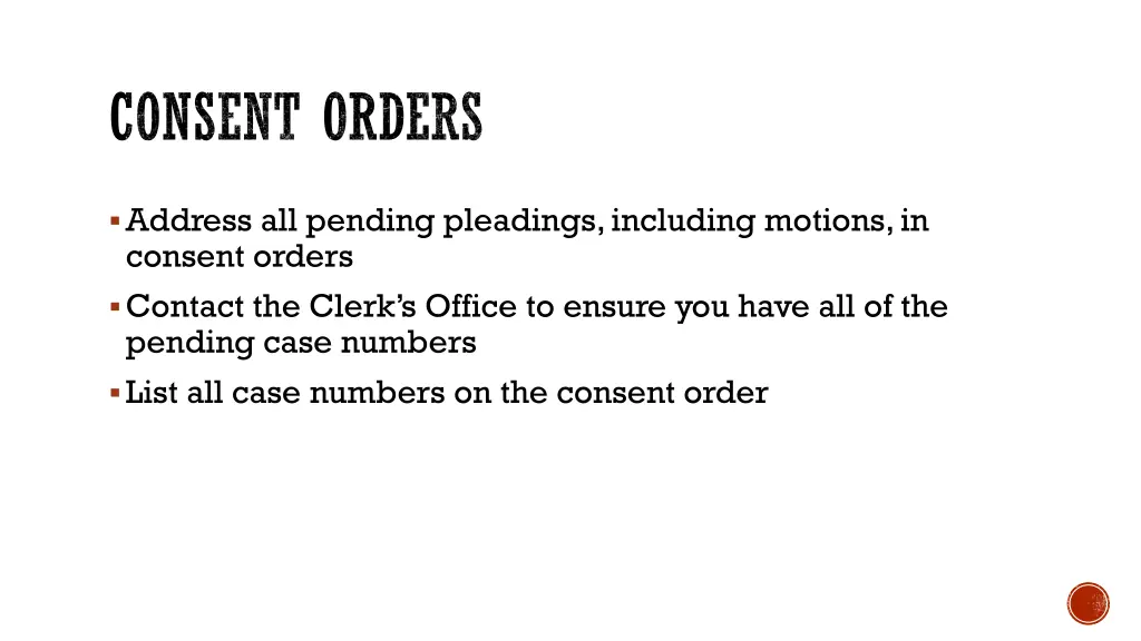 consent orders