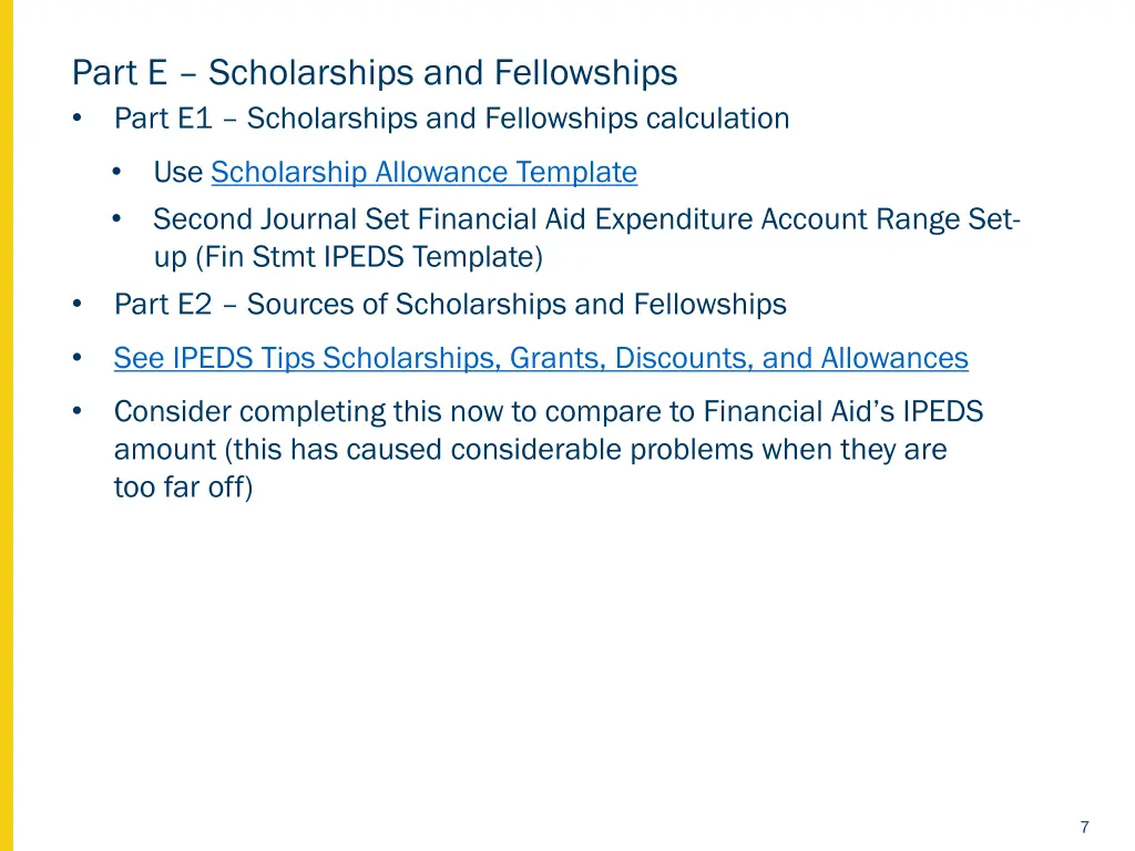 part e scholarships and fellowships part