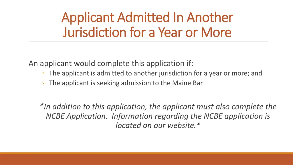 applicant admitted in another applicant admitted