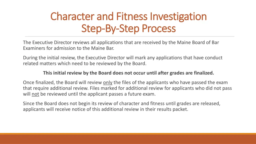 character and fitness investigation character