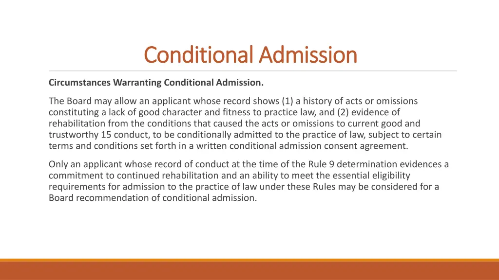 conditional admission conditional admission 1