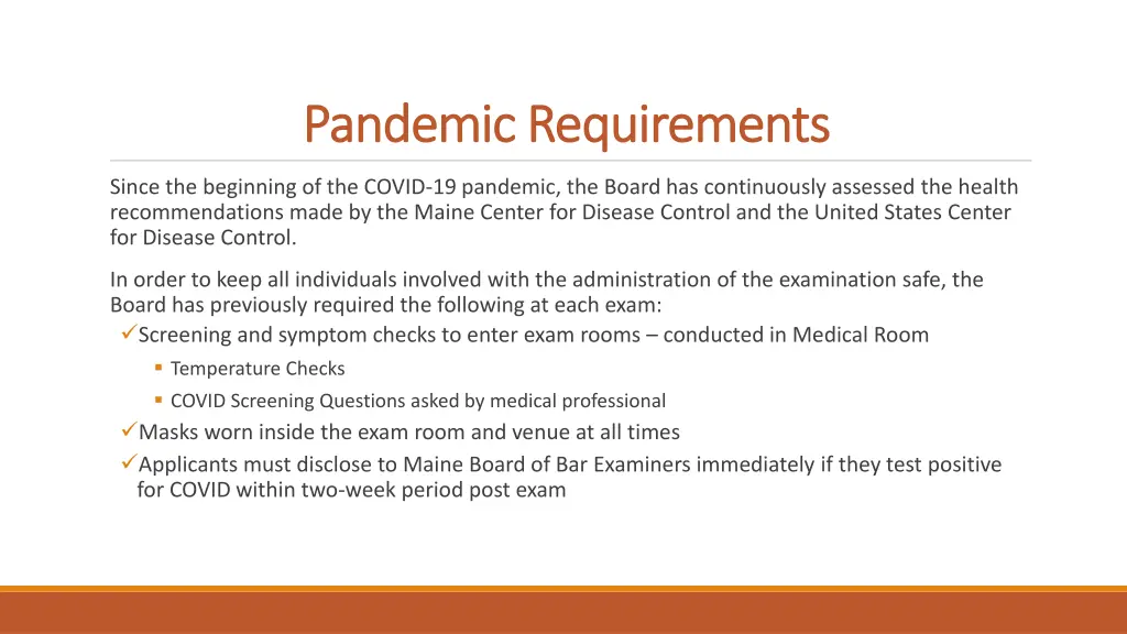 pandemic requirements pandemic requirements