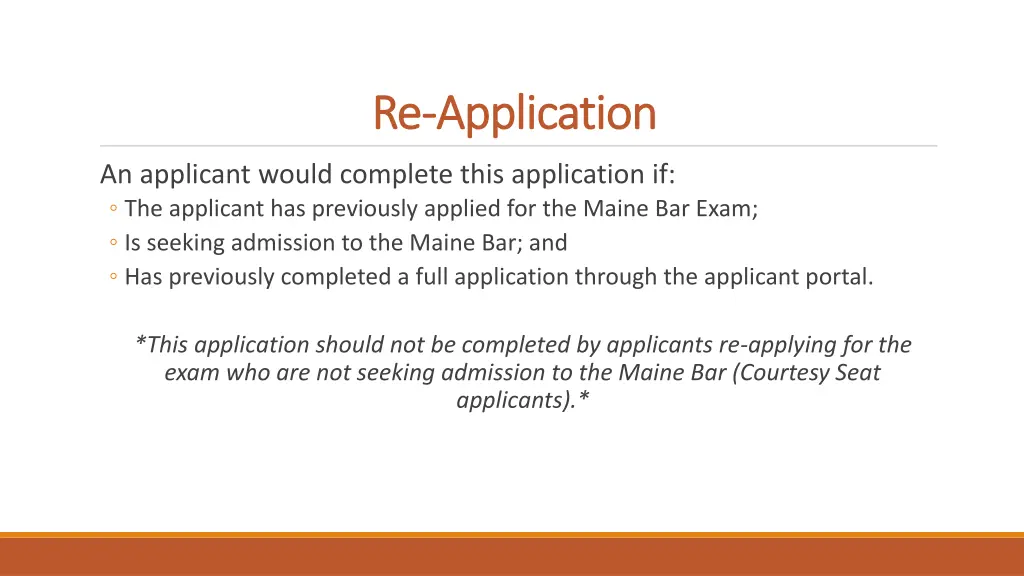 re re application application