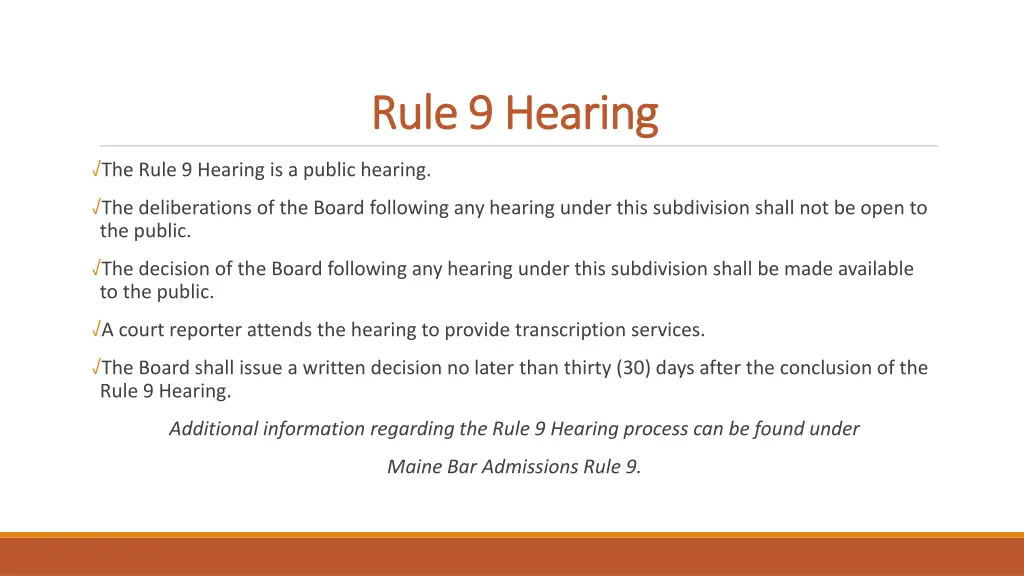 rule 9 hearing rule 9 hearing 1