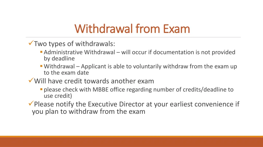 withdrawal from exam withdrawal from exam