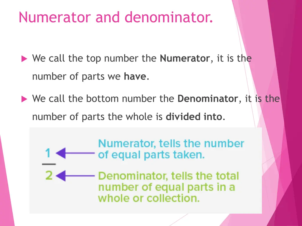 numerator and denominator