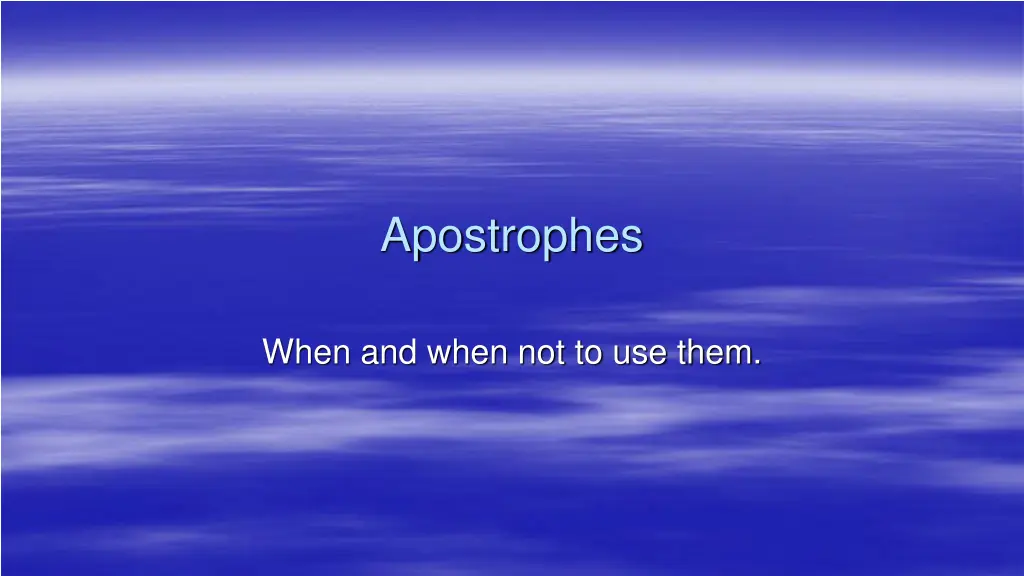 apostrophes