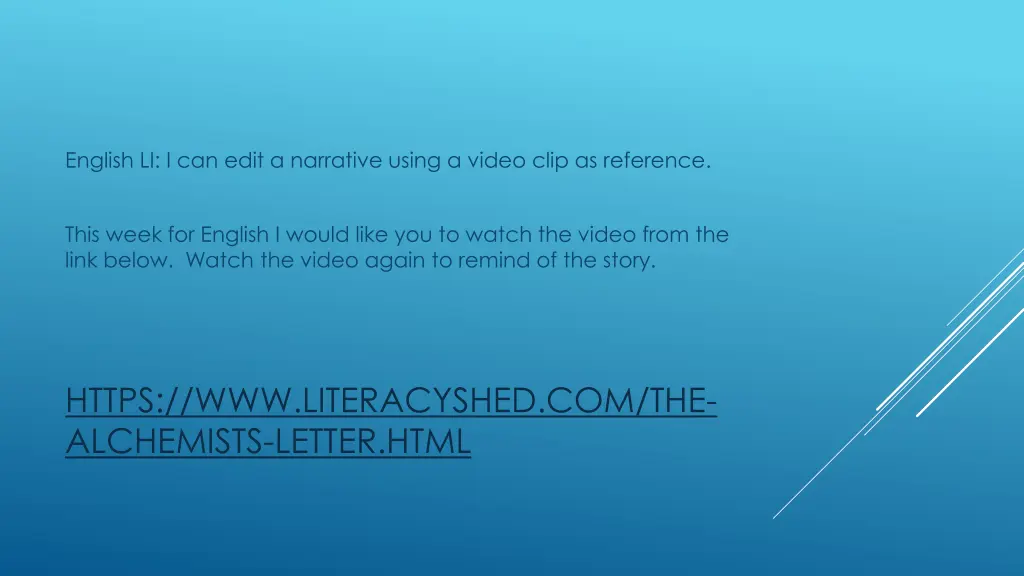 english li i can edit a narrative using a video