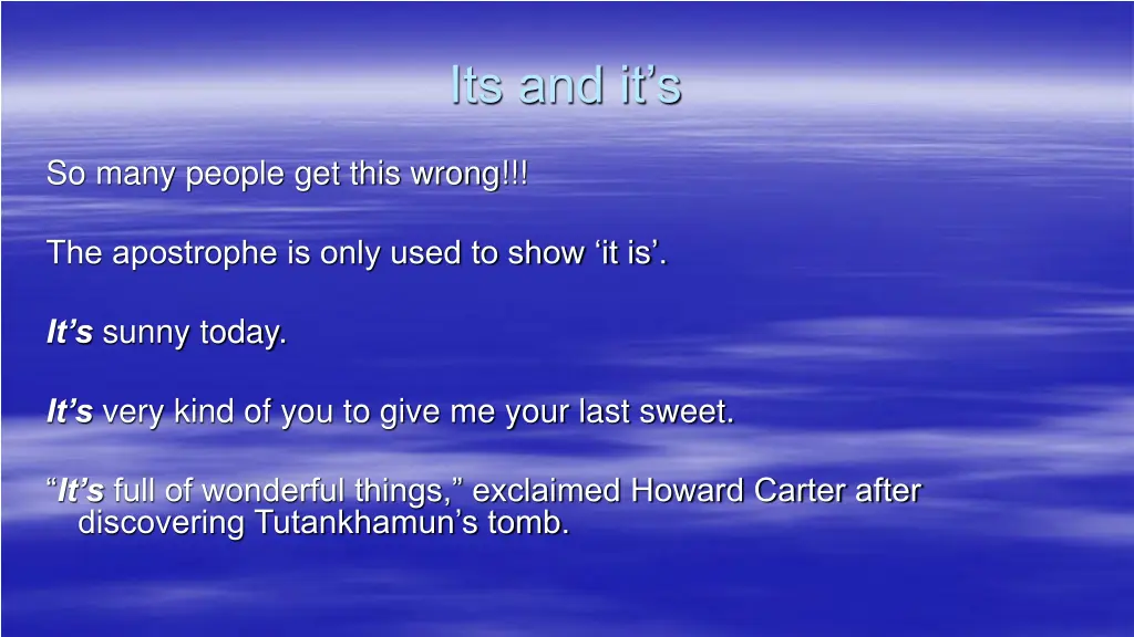 its and it s