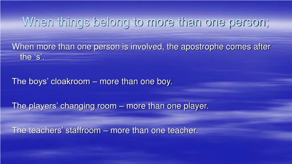 when things belong to more than one person