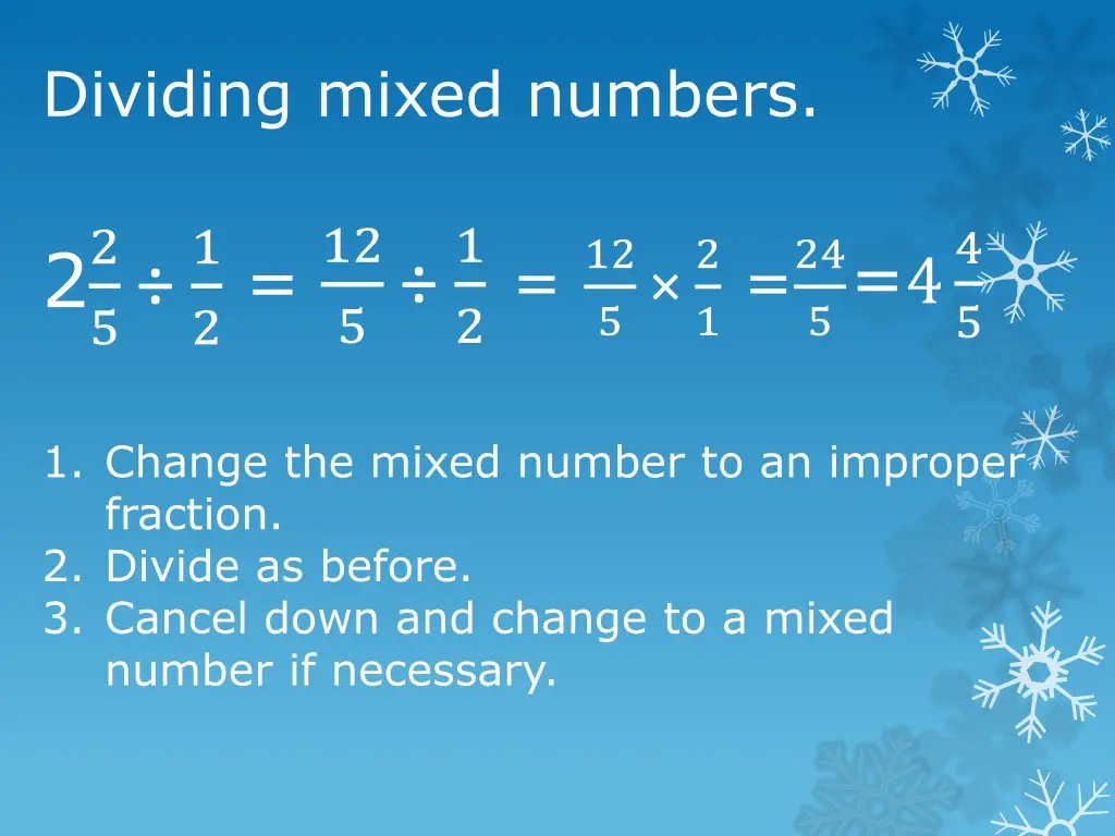dividing mixed numbers