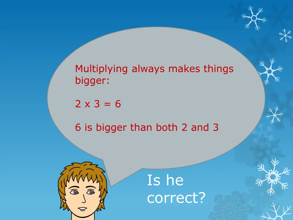 multiplying always makes things bigger