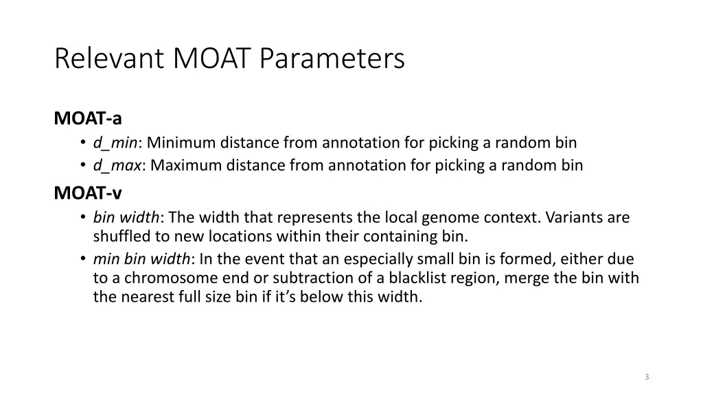 relevant moat parameters