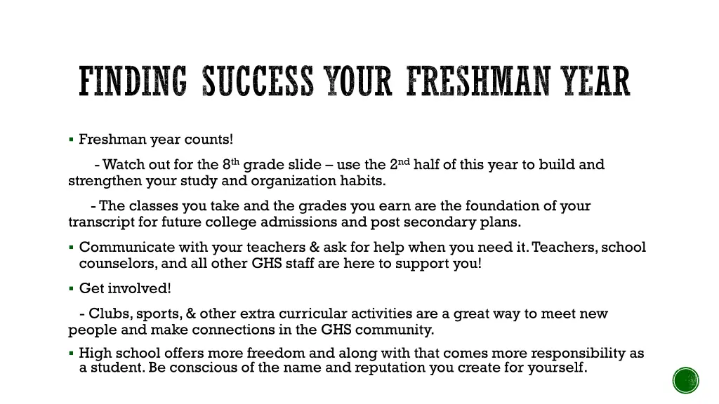 finding success your freshman year