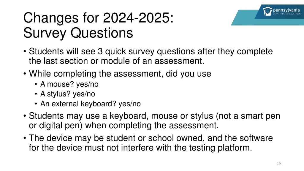 changes for 2024 2025 survey questions