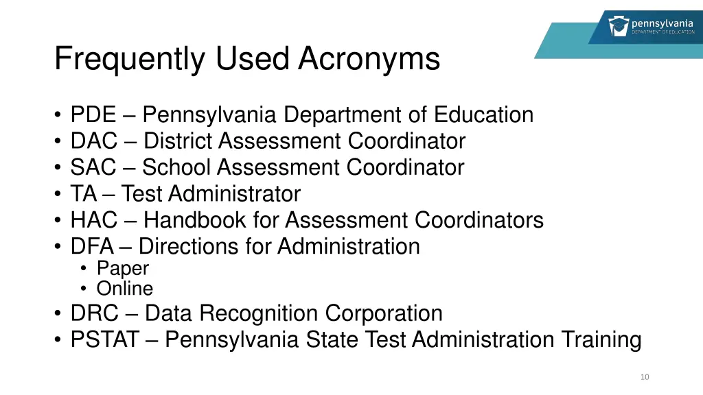 frequently used acronyms