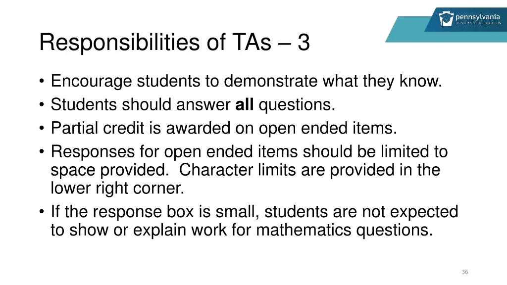 responsibilities of tas 3