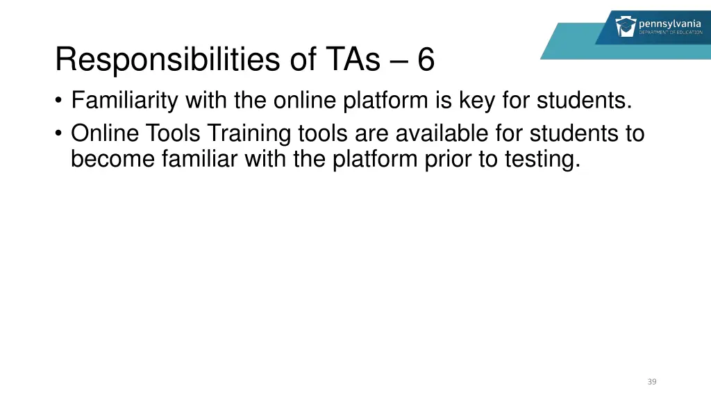 responsibilities of tas 6 familiarity with