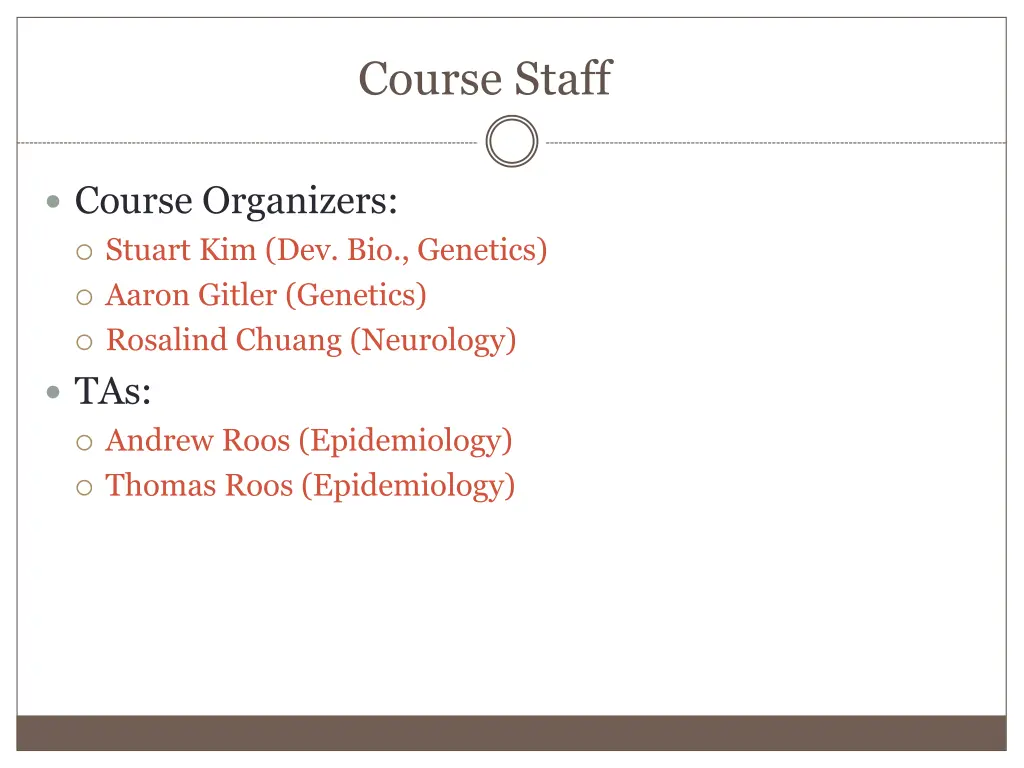 course staff