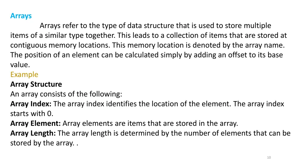 arrays items of a similar type together this