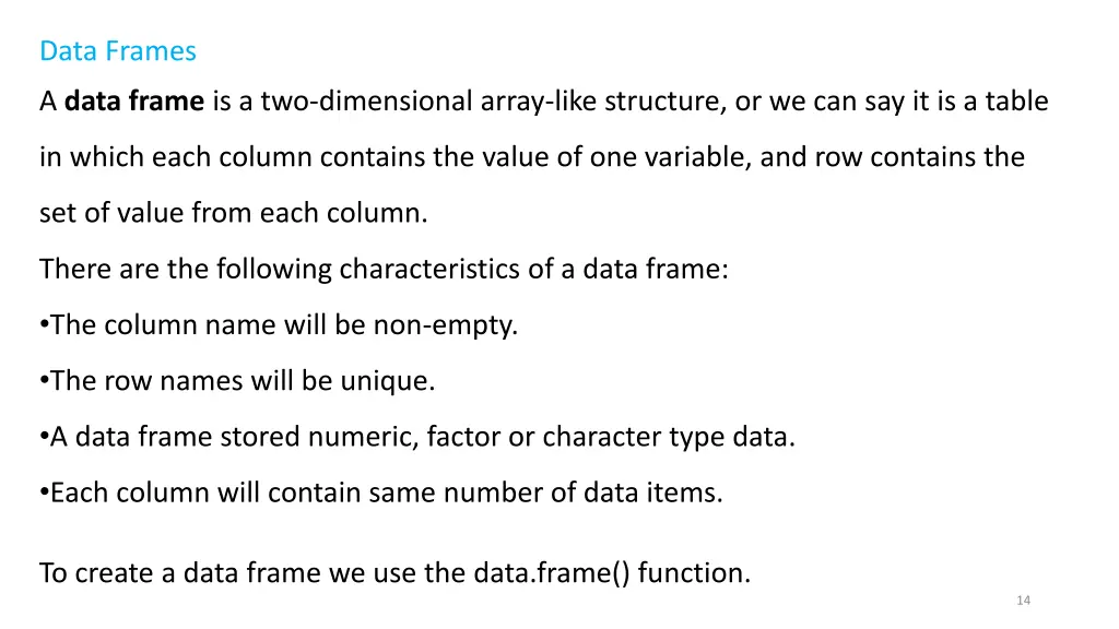 data frames