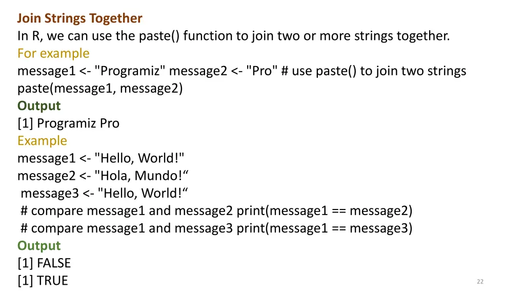 join strings together in r we can use the paste