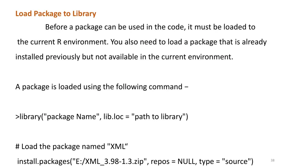 load package to library
