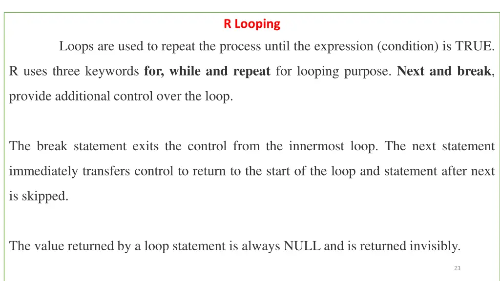r looping