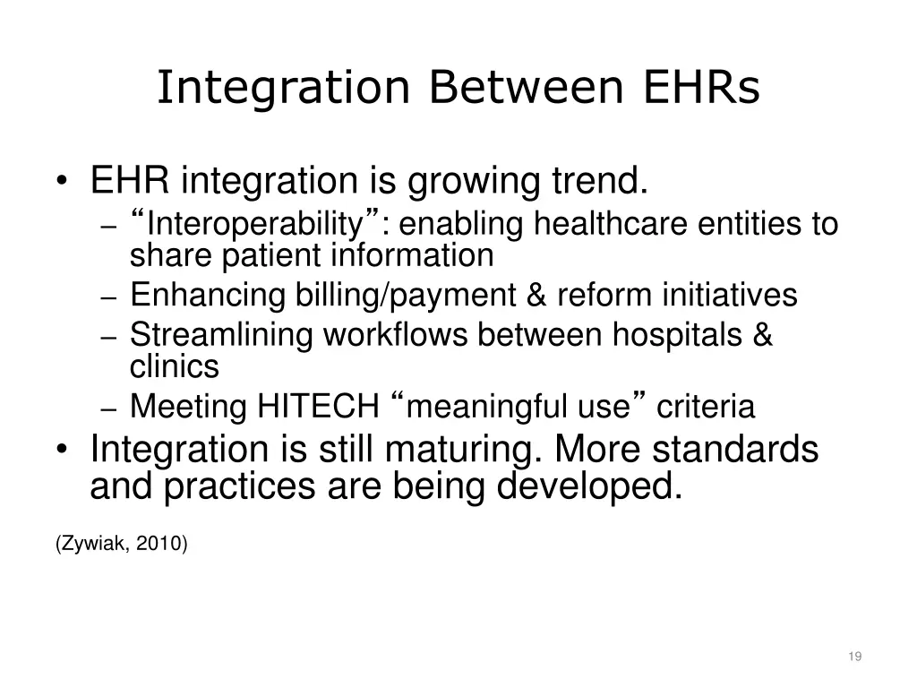 integration between ehrs
