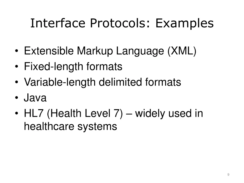 interface protocols examples