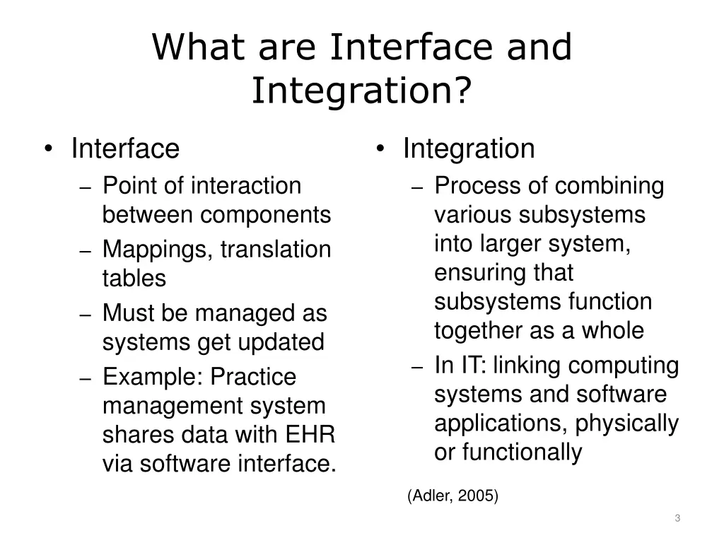 what are interface and integration