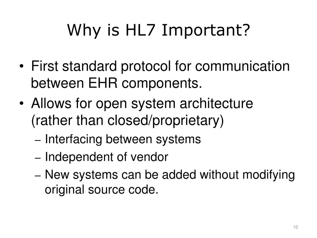 why is hl7 important