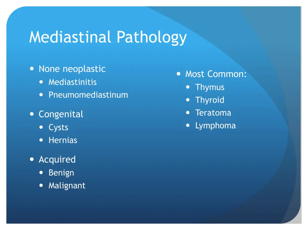 mediastinal pathology