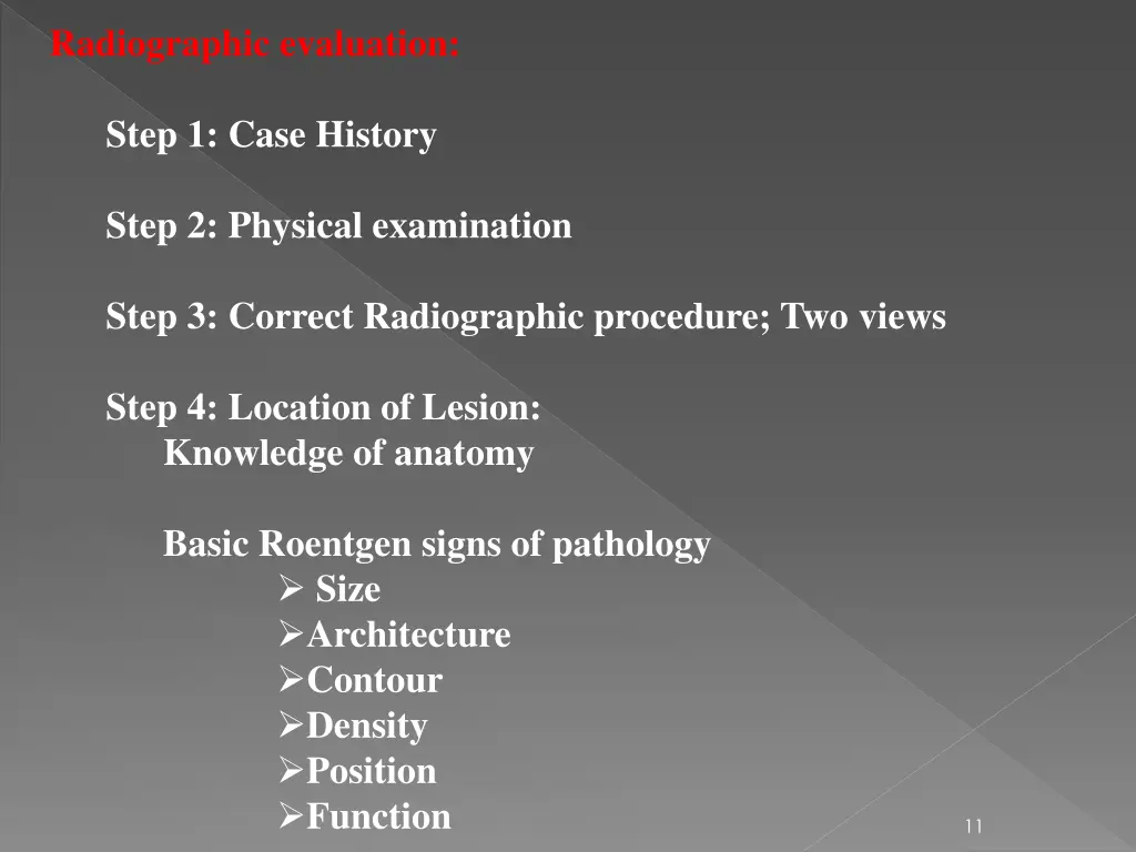 radiographic evaluation