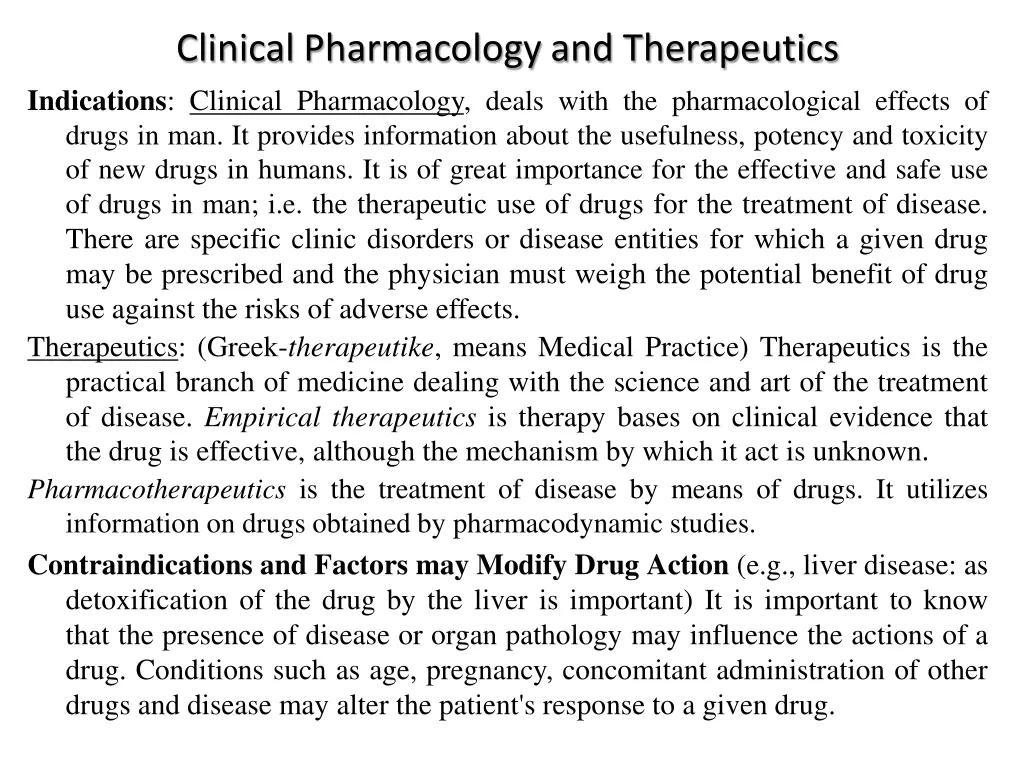 clinical pharmacology and therapeutics