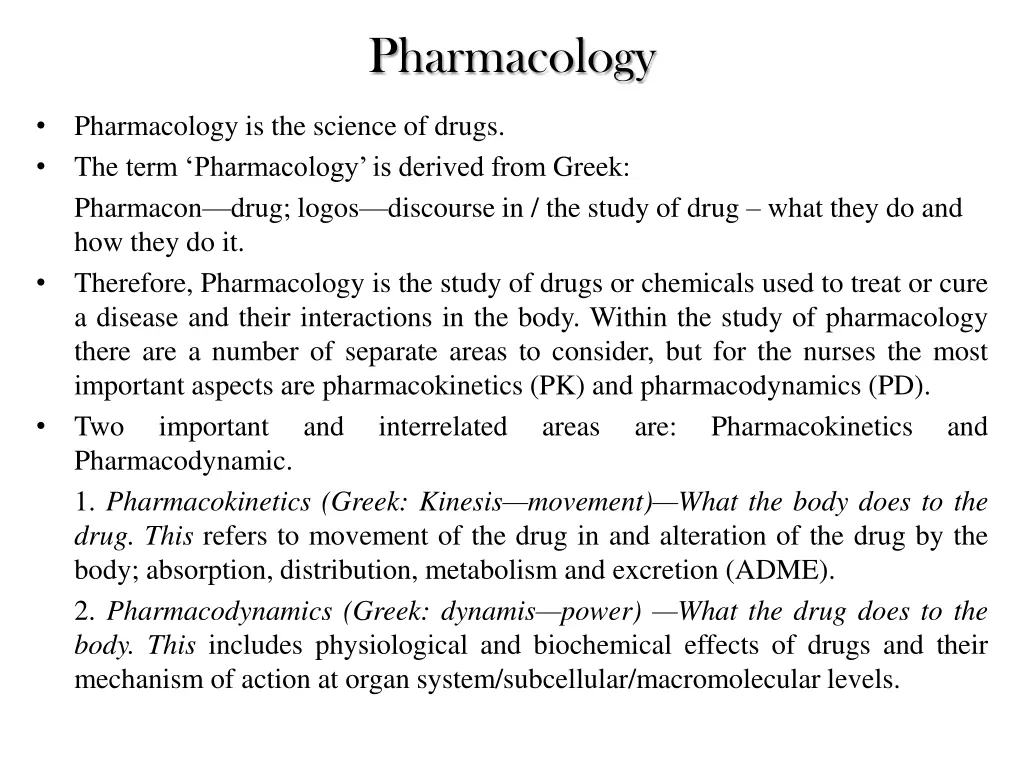 pharmacology