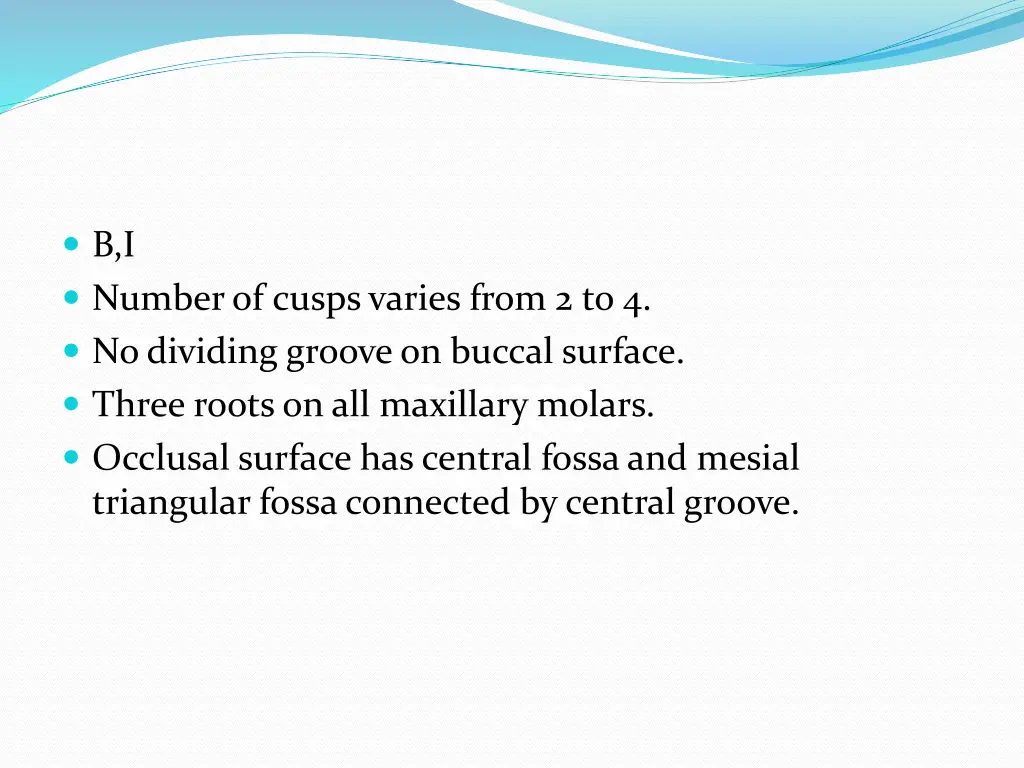 b i number of cusps varies from