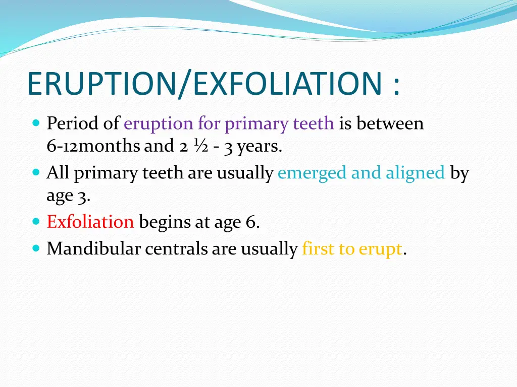eruption exfoliation