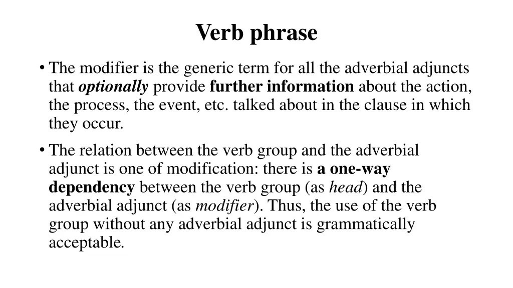 verb phrase 1