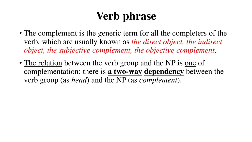 verb phrase 2