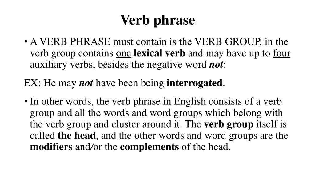 verb phrase