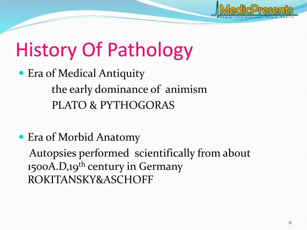 history of pathology