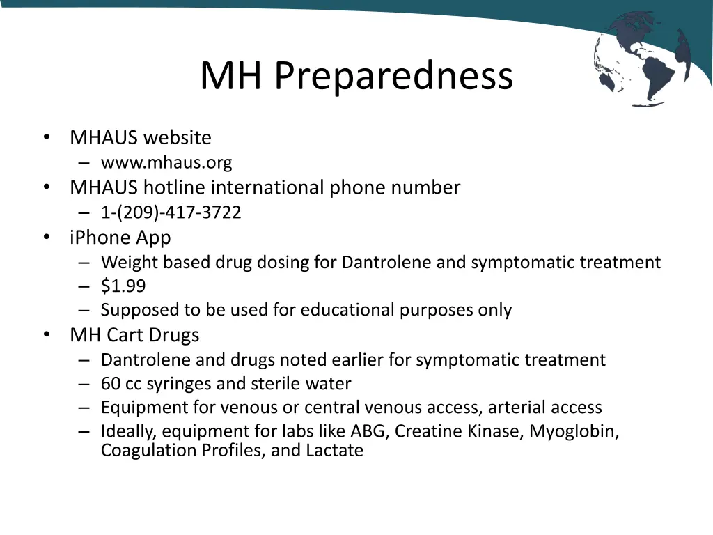 mh preparedness