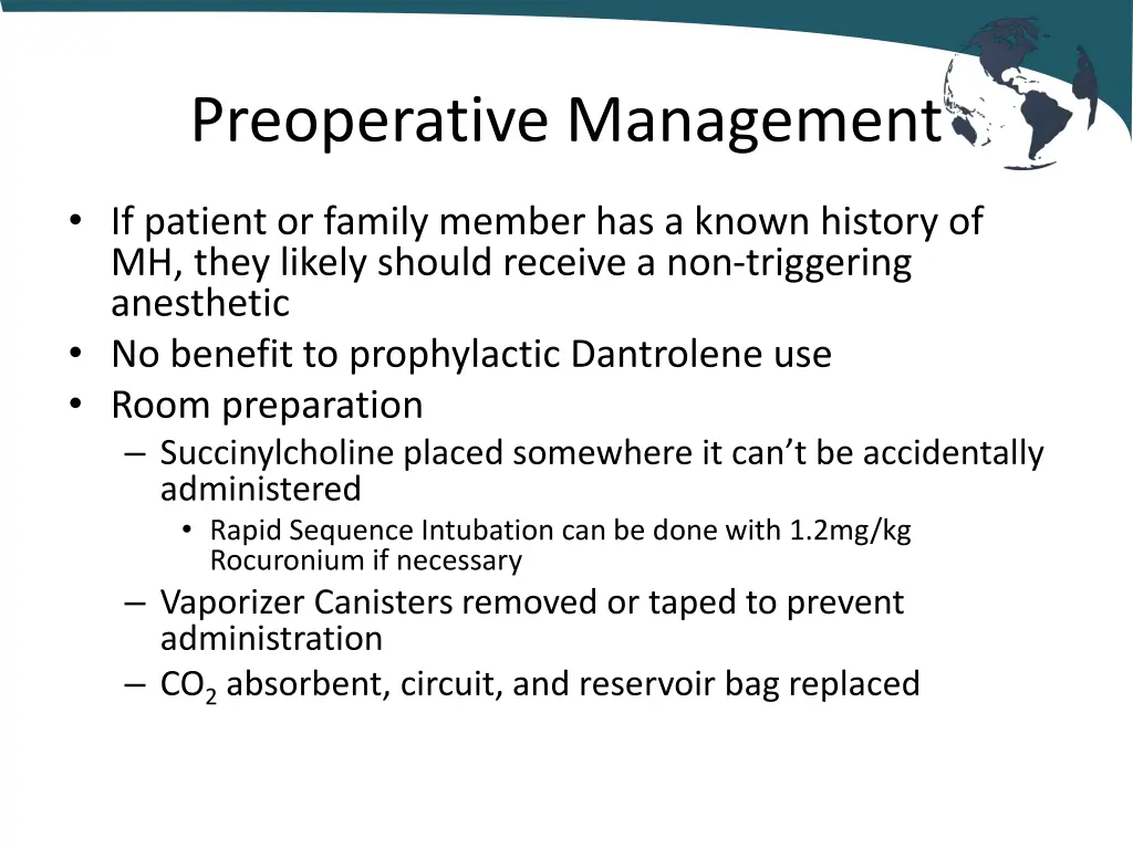 preoperative management